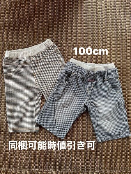 ハーフパンツ ショートパンツ イージーパンツ チェック柄 サイズ100 UNIQLO ユニクロ 100cm 100