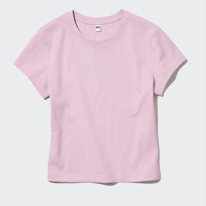 ユニクロ クルーネックTシャツ ピンク
