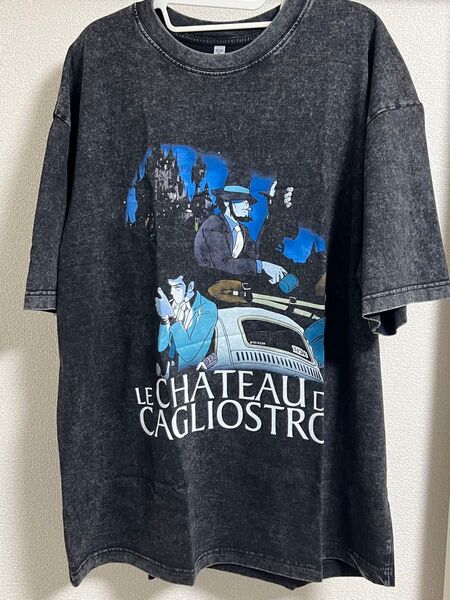 ルパン三世 カリオストロの城 映画 アニメ 次元大介 ヴィンテージ加工Tシャツ Lサイズ