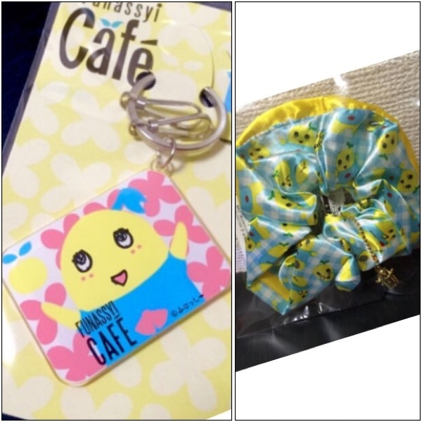 【ふなっしー】2点セット『FUNAcafe限定 アクリルキーホルダー&シュシュ』全て新品