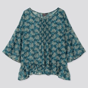 アナスイ【ANNA SUI × ユニクロ】シフォンブラウス(7分袖) XL (新品タグ付)