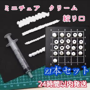 ミニチュア 絞り口 21個+21本セット シリンジ付 ホイップ クリーム デコ スイーツ お試し用ホイップ付 フード制作