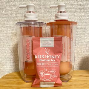 新品未使用 DR.HONEY ドクターハニー ブロッサム ティー 八重桜ティーの香り 入浴剤付き シャンプー トリートメント