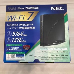 【新品未使用】NEC PA-7200D8BE 無線LANルータ Aterm wi-fi 7対応 メッシュ中継機能搭載