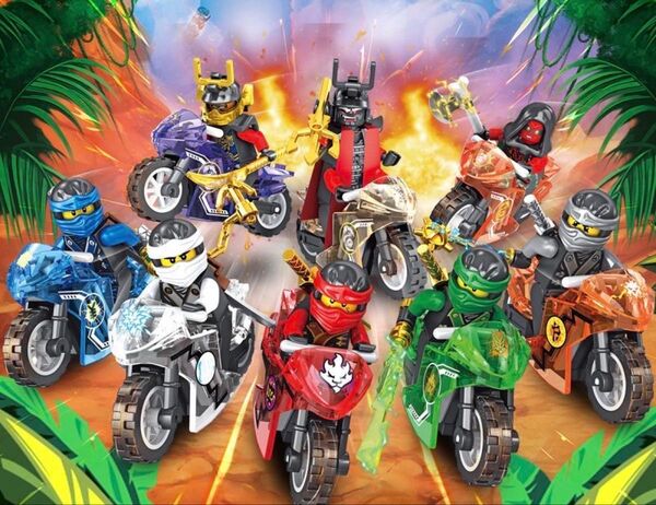 レゴ lego 互換 レゴニンジャゴー ミニフィグ8 + バイク8 16個セット