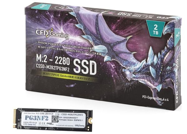 CFD販売 PG3NF2 2TB (読み取り最大4,950MB/s) M.2 2280 NVMe PCI-E Gen.4 x 4