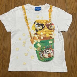 120 キッズ 男の子 女の子 ディズニー 半袖 Tシャツ チップ デール レア ポップコーンバケット 騙し絵 半袖Tシャツ