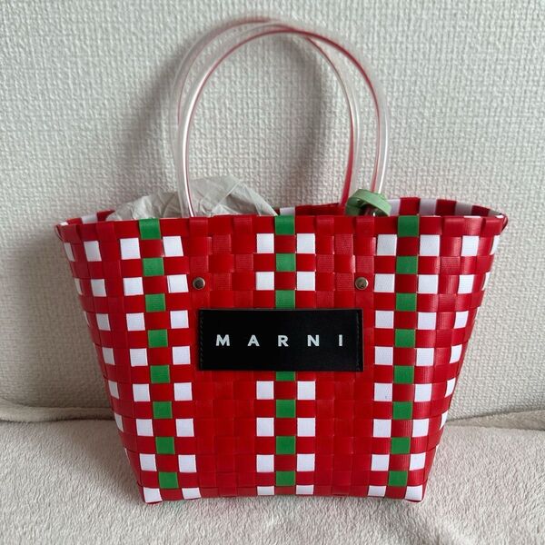 Marni かごバッグ 新品未使用 トートバッグ 鞄 赤 レッド マルニ タグ付き 袋付き