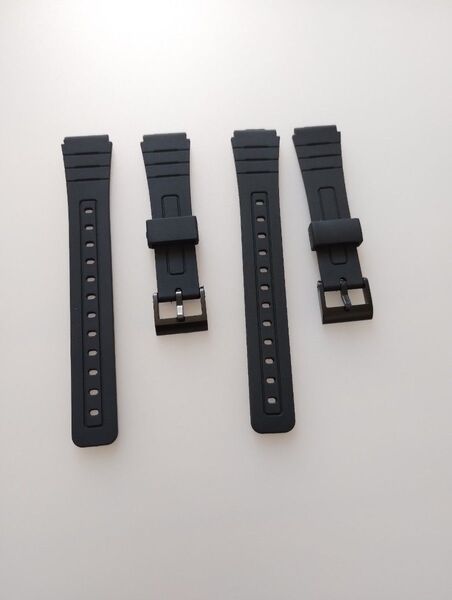 腕時計用 交換ベルト ラグ幅18mm 2セット 黒 互換品 チープカシオにも