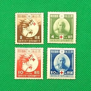 赤十字条約75年/4種完品/戦前・戦中切手/昭和14年/NH/美品/シミ無/シワ無/糊艶良好/カタ価格7,500円/№4149