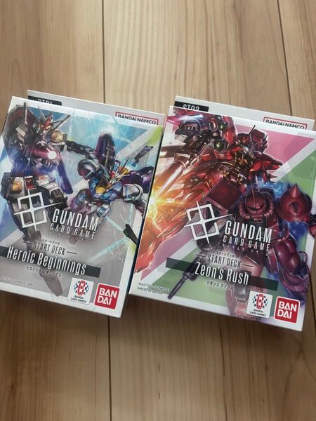 新品未開封 ガンダムカードゲーム スタートデッキ2種 ボーナスパック付き!