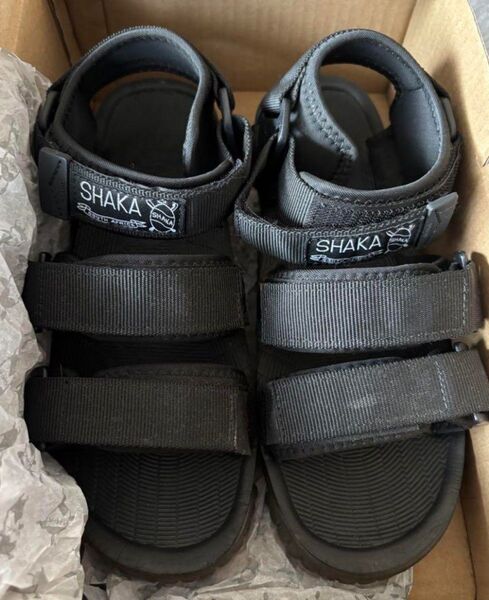 SHAKA ブラック ストラップサンダル 24cm スポーツサンダル 厚底 アンクルホールド