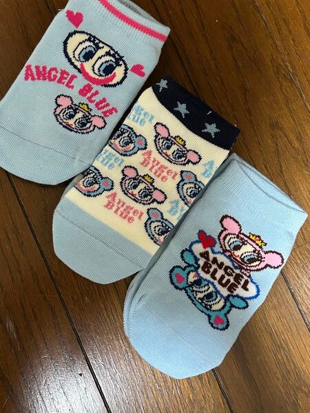 エンジェルブルー伸びるソックス子供用15〜20センチ3足セット平成女子エンブル 女の子靴下 キッズ 靴下 女児向け
