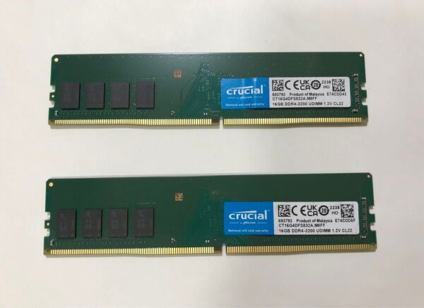 Crucial DDR4-3200HMz 32GB(16GB×2枚)