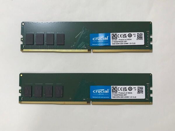 Crucial DDR4-3200HMz 32GB(16GB×2枚)