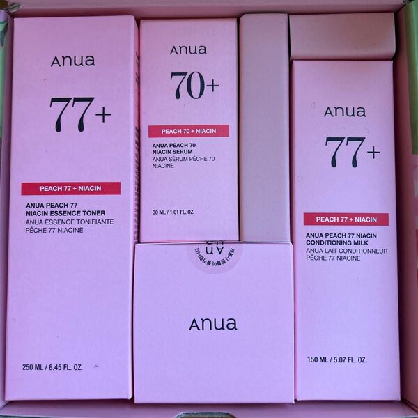 Anua ピーチ77 ナイアシン 化粧水 美容液 乳液 クリーム4点セット