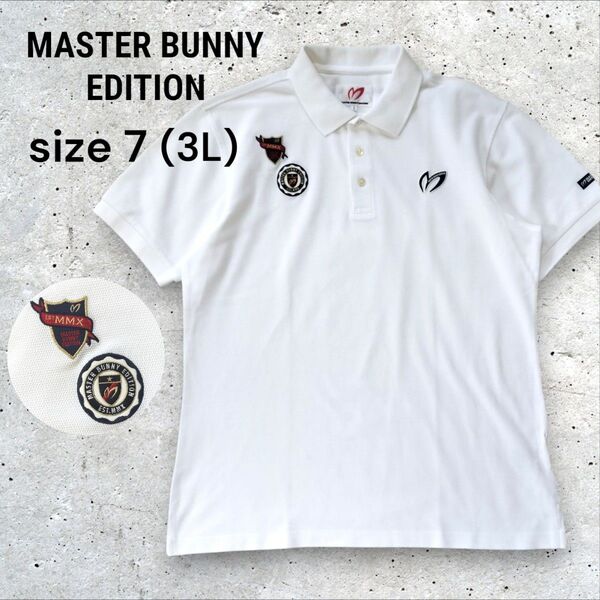 美品★マスターバニーエディション MASTER BUNNY EDITION 半袖ポロシャツ エンブレム 日本製 メンズ7(3L)