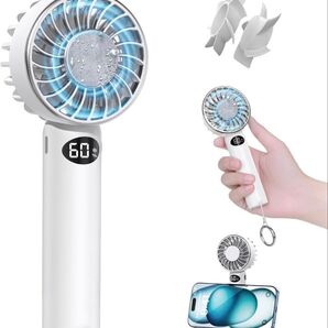 【 業界NO.1最軽量 2重反転ハンディファン 冷却プレート付き】130gミニ 携帯扇風機 ハンディファン 手持ち扇風機