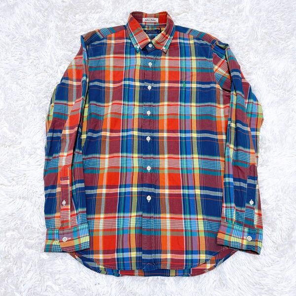 【現行】POLO Ralph Lauren ポロラルフローレン チェックシャツ(S) ボタンダウン 長袖