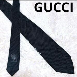 GUCCI グッチ ネクタイ ブラック 総柄 シルク100% ネクタイ 柄 ブランドネクタイ GUCCI グッチ