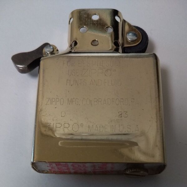 ZIPPO GOLD INSIDE UNIT 純正ゴールドインナー レギュラーサイズ 交換用 金色タンク 中身 インサイドユニット