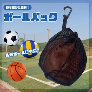 ボールバッグ カラビナ ボール収納 ネット バッグ サッカー バレー バスケット フック付き 便利 ボール