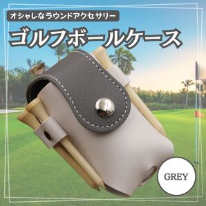 グレー ゴルフボールケース ゴルフボールポーチ ボール入れ バッグ ゴルフ カラビナ ブラウン ピンク 収納 ゴルフボール