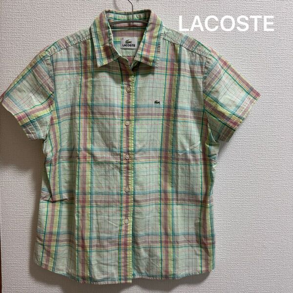 LACOSTE ラコステ チェック柄 半袖シャツ マルチカラー レディース