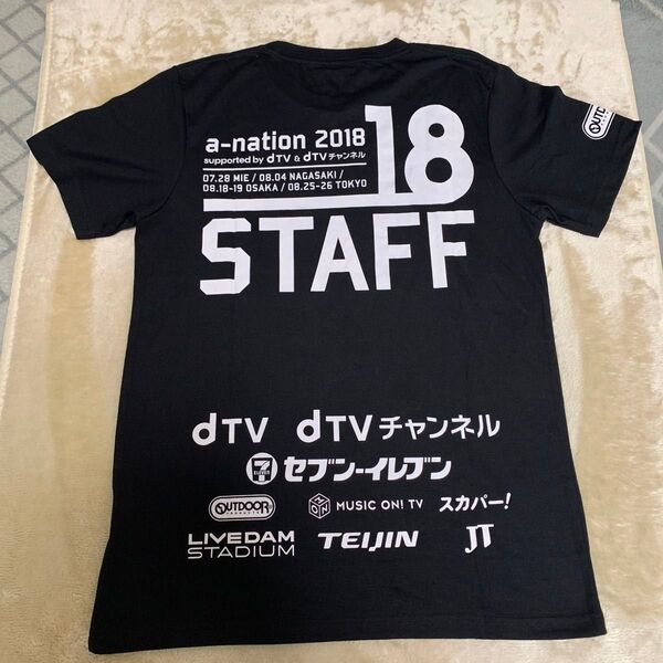 美品 a-nation 2018 STAFF Tシャツ 男女兼用 Sサイズ 黒 ユニセックス