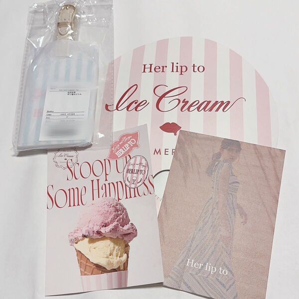 her lip to Ice Cream ハーリップトゥアイスクリーム2025六本木ラゲージタグミントアイス うちわポストカード