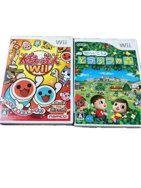 Wii ソフト 太鼓の達人Wii 街へいこうよどうぶつの森 任天堂 Nintendo セット まとめ