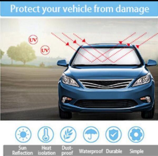 車用サンシェード フロントガラス 日よけ 折り畳み式 簡単着脱