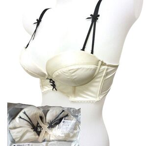 75B,70C,75A フレンチヴィンテージ サテンシャンパンホワイト プッシュアップブラジャー