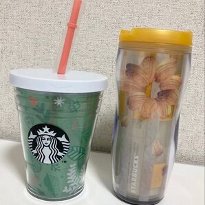 スターバックス スタバ ジョイフルフォレスト ストロー付きタンブラー 355ml 新品未使用品 2点セット