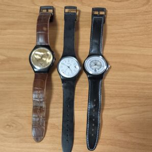 Swatch 腕時計 3個セット まとめ売り ゴールド ブラック ホワイト系