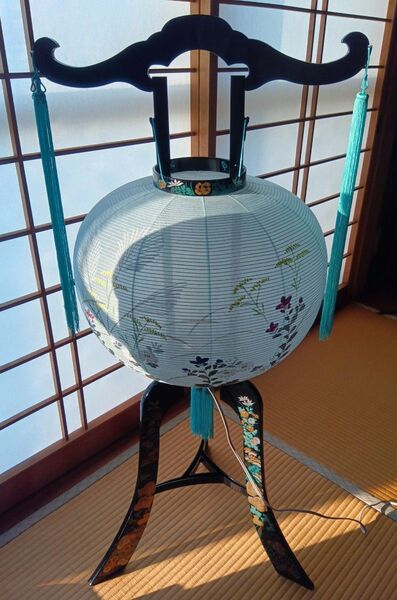 お盆提灯 組立て式 涼しげ電気コード式