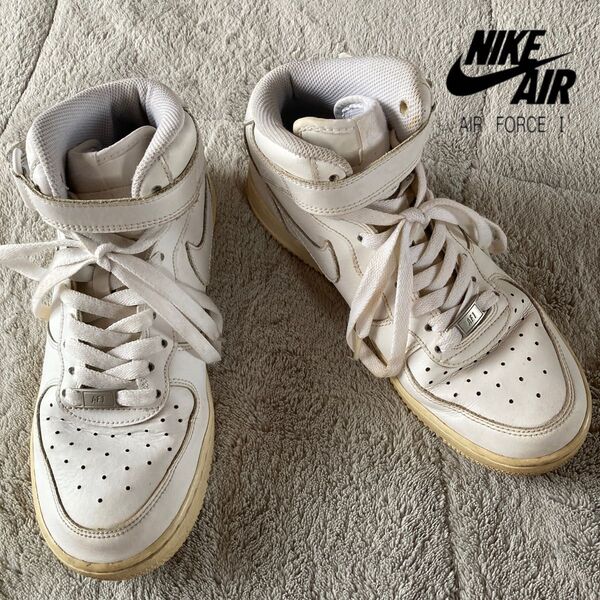 Nike Air Force 1 midナイキエアフォース1 ミッド ハイカットスニーカー ホワイト