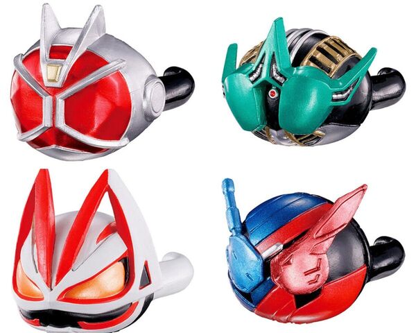 【ガチャガチャ 4点】仮面ライダーシリーズ コロンとリング2 指輪 ウィザード ゼロノス ビルド ギーツ