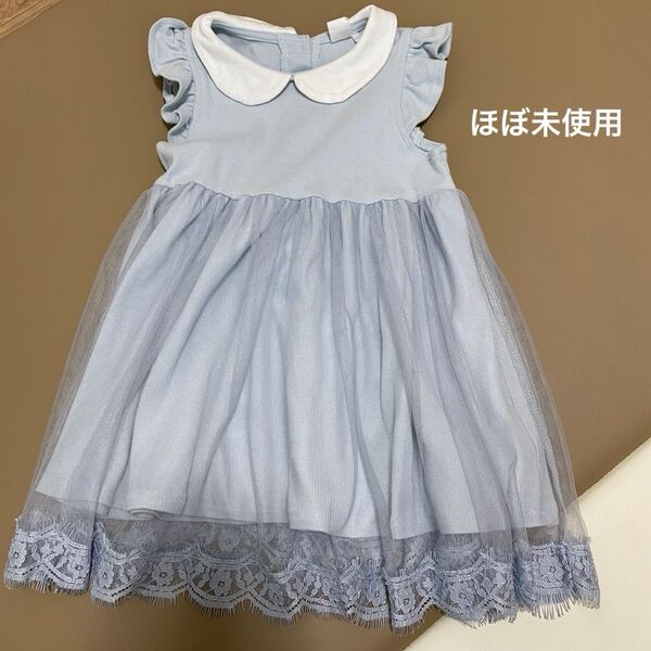 バースデイ 水色ワンピース【ほぼ未使用】(半袖 女の子 キッズ 子供服) レース