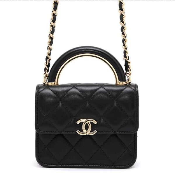 CHANEL ショルダーバッグ マトラッセ シャネル バッ正規品 チェーン ココマーク トップハンドル 黒
