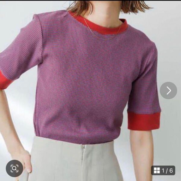 センスオブプレイス アーバンリサーチ クルーネック リブTシャツ♪5分袖