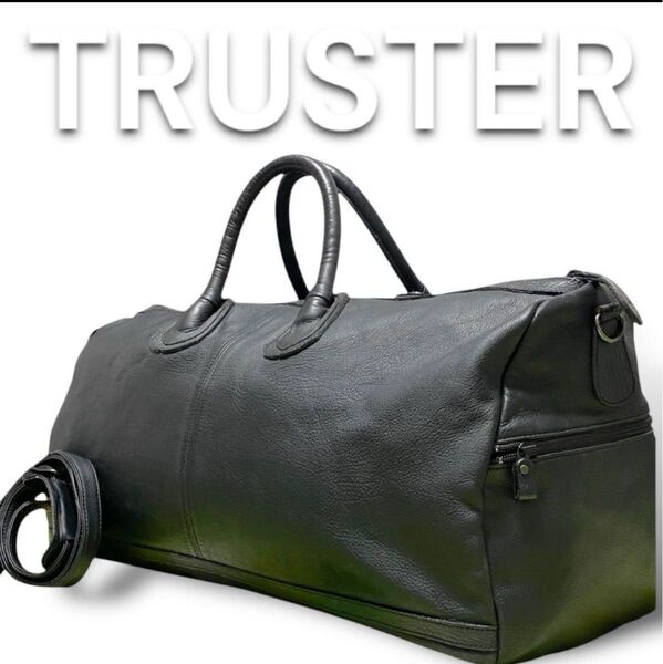 TRUSTER トルスター オールレザー 2WAYドラムバッグ ボストンバッグ黒 ブラック 大容量 本革