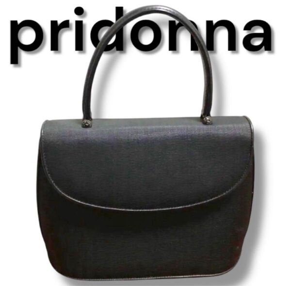 pridonnaプリドナ ホースヘアー フォーマル黒 ハンドバッグ 冠婚葬祭