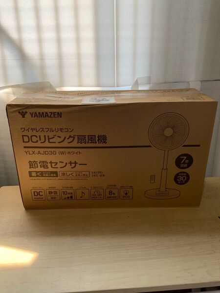 新品未使用箱不良 YAMAZEN 30cm DCリビング扇 室温センサー搭載 リモコン 風量10段階 YLX-AJD30(W)