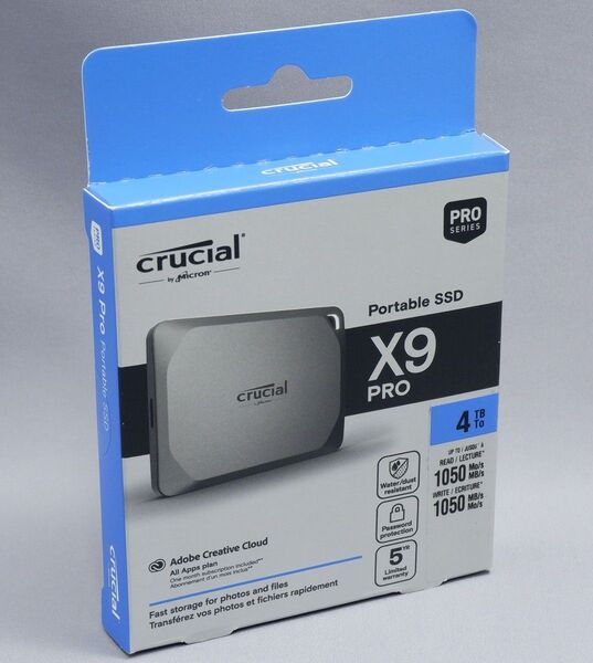 【未使用】Crucial X9 Pro 4TB USB3.2(Gen2) 1050MB/S ポータブルSSD 防水 防塵