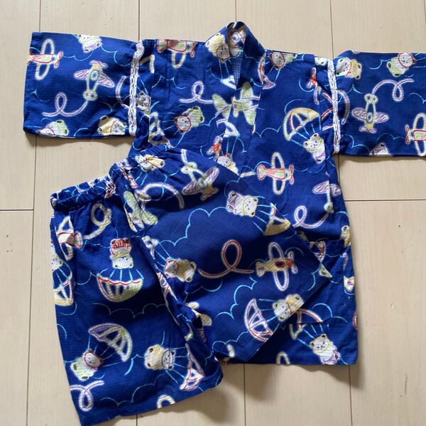 浴衣 くまちゃん柄 105〜115cm 美品 夏祭り 男の子 綿100