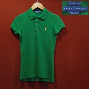 POLO ラルフローレン SKINNY スキニーフィット ロゴ 半袖 ポロシャツ 緑 / 黄色 S サイズ