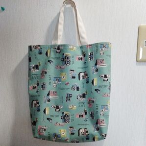 A4トートバッグ サブバッグ ハンドメイド カメラ リバーシブル ティーカップ