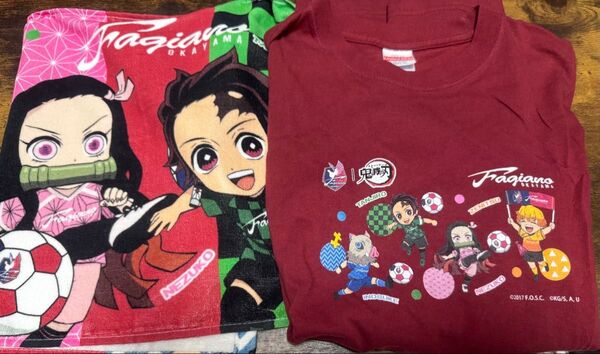 ファジアーノ岡山 鬼滅の刃 コラボ Tシャツ Lサイズ フェイスタオル セット
