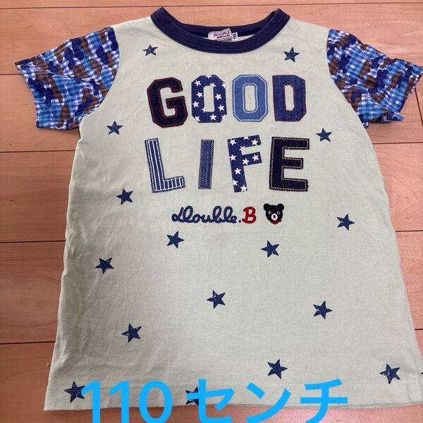 ミキハウス ダブルB カモフラ 半袖Tシャツ 110センチ
